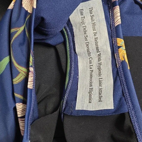 Shade & Shore‎ Dark Blue Floral Swimwear Size 18 - Picture 8 of 8